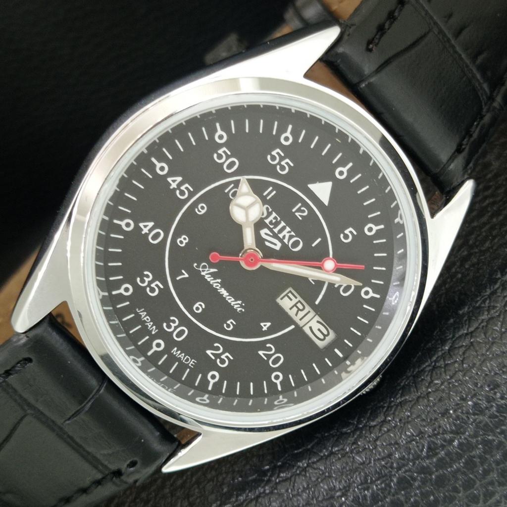

REFURBISHED SEIKO 5 AUTOMATIC 6309A VINTAGE JAPAN MENS BLACK WATCH a442263-1