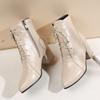 Women's High-heeled Short Boots Autumn and Winter New Simple and Comfortable Thick-heeled Solid-color Large-size Short Boots