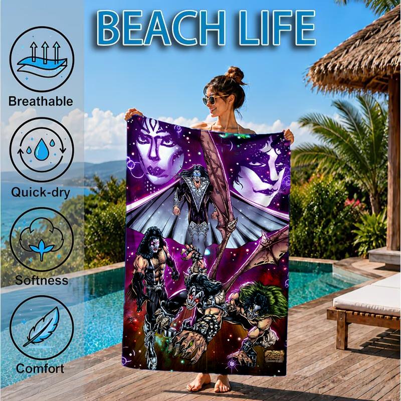 Rock music band Art Beach Towel, Microfiber Beach Towel, Perfect For Pool, Beach, Travel, Home Decor Beach Party Fan gifts