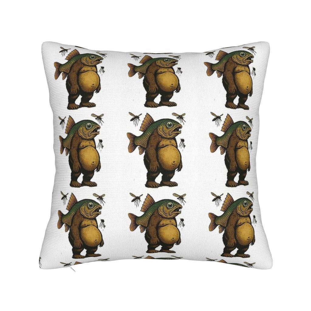 Watermeloni Crocodili Brainrot Fusion Italian Meme Pillowcases Cute Funny Pillow Case For Couch Sofa Bedroom Comfy Pillow Cover