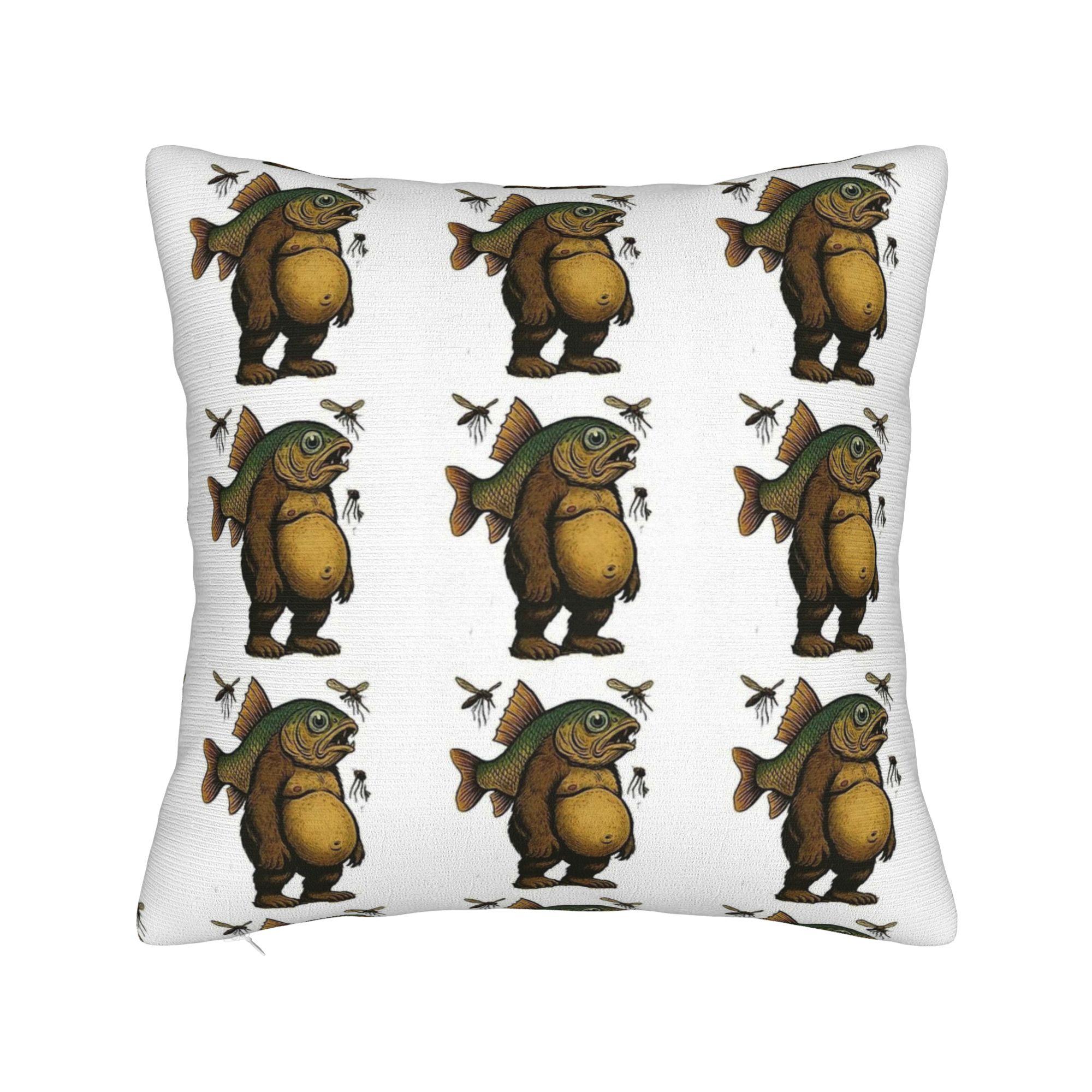 Ballerina Cappuccina Italian Brainrot Pillow Case  Kawaii Pillow Cover Graphic Pillowcases For Living Room Chair 12x12Inch