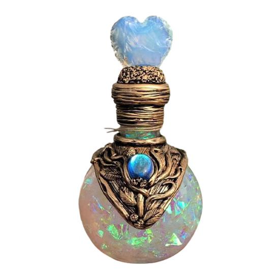 Magic Potion Bottle Mermaid Aura Perfume Bottle Vintage Resin Quartz Gemstone Wishing Bottle Handmade Gift for Her Girlfriend Wife