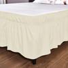 Soft Solid Color Ruffled Bed Skirt Three Sides Elastic Edge Bed Side Skirt Breathable Easy Care Bed Dust Cover Bedding Accessory