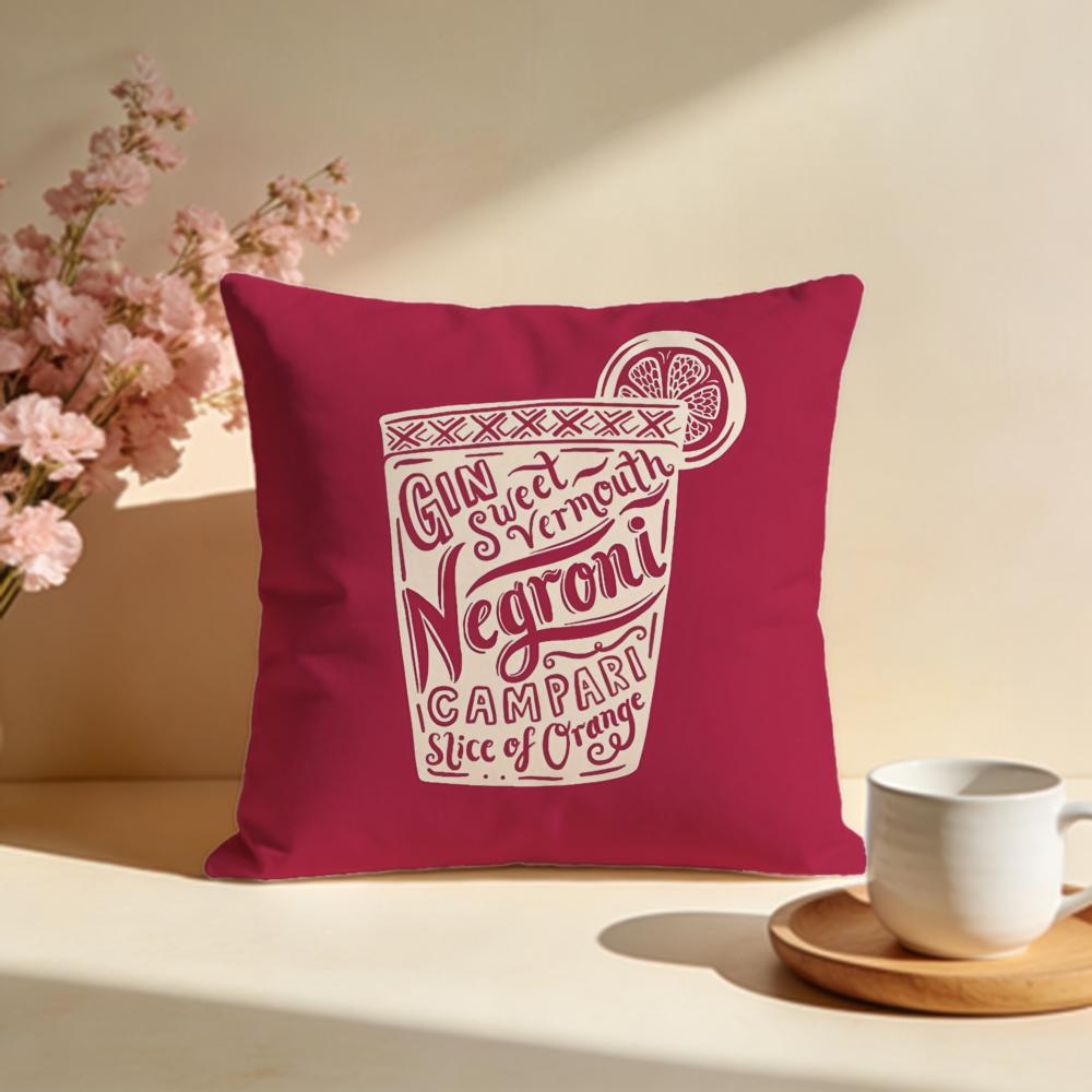 Stylový povlak na polštář Negroni Cocktailful Stylový omyvatelný povlak na polštář Ideální pro dekoraci pohovky, ložnice, auta