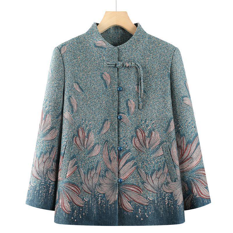 

Chinese Style Tang Suit Jacket for Elderly Women – Spring/Autumn Wear for Moms and Grandmas 5XL (144-160 jin)