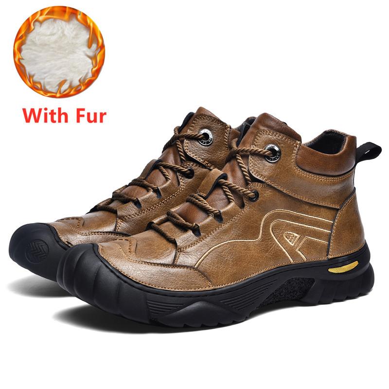 FashionMan Casual Boots Motocross Outdoor Shoes Comfy Genuine Leather Winter Men's Boots Fashion Luxury Brand Men Shoes Hiking Boots