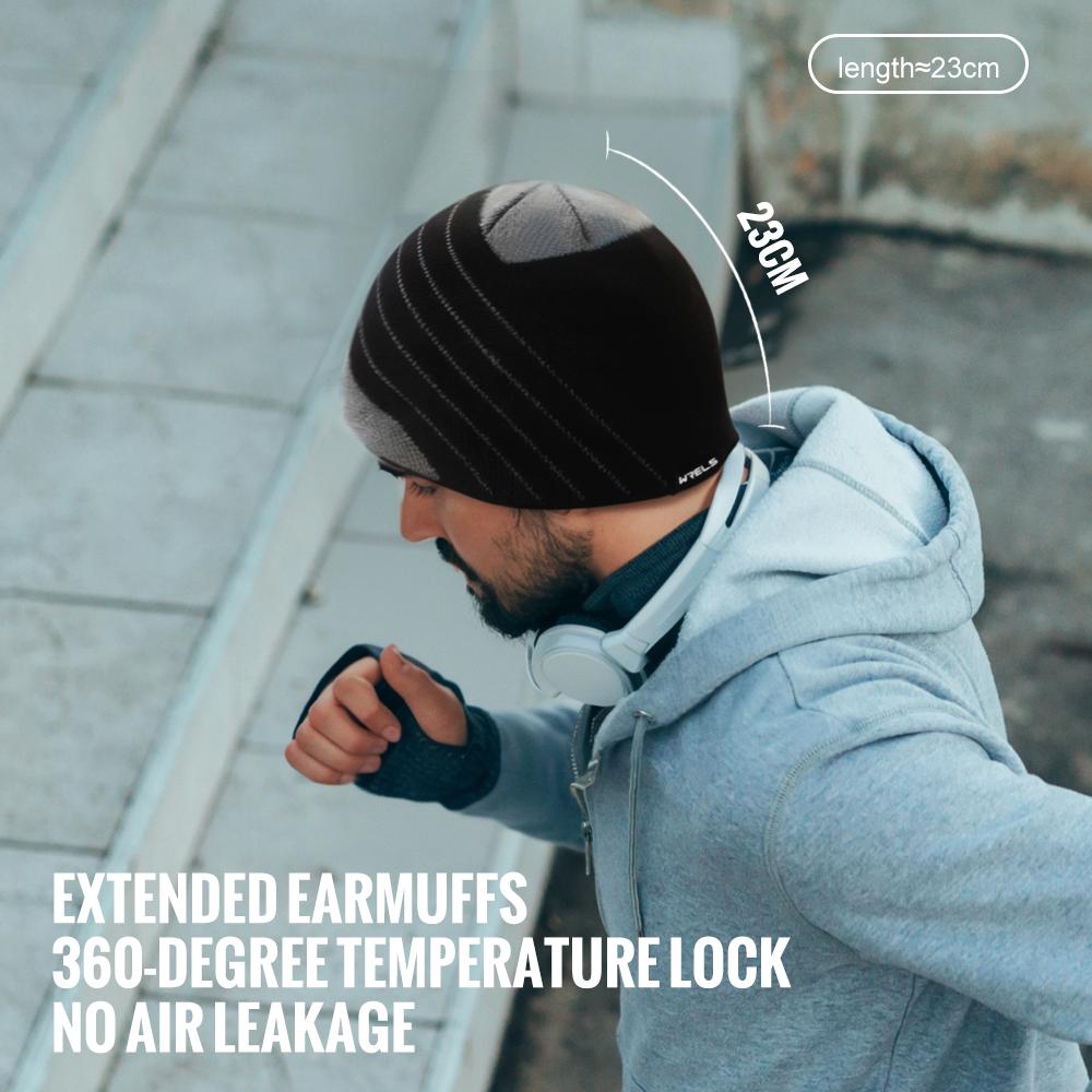WRELS Thermal Running Hat Beanie for Men Women Thick Knitted Unisex Winter Windproof Hat Warm Soft Lightweight Beanies Skull Cap