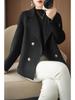 Women's Woolen Suit Collar Coat - Short, Thick, Loose Fit for Autumn/Winter