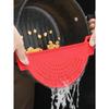 Silicon Strainer, Plastic Drainer Strainers Pot Funnel Half Moon Shape Food Filter Board Sieve Draining