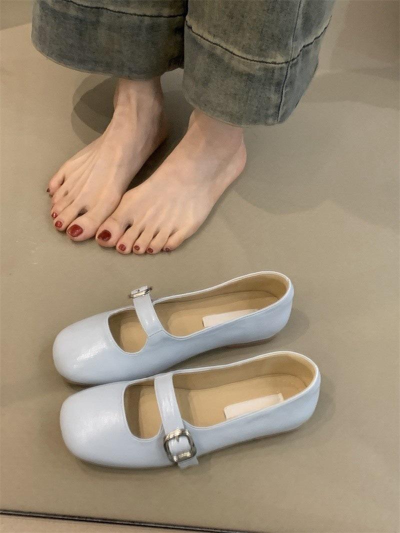 

Нежные туфли-балетки феи, новые, милые, кремово-голубые, с квадратным носком, с мелким вырезом, плоские туфли Мэри Джейн 40 синий