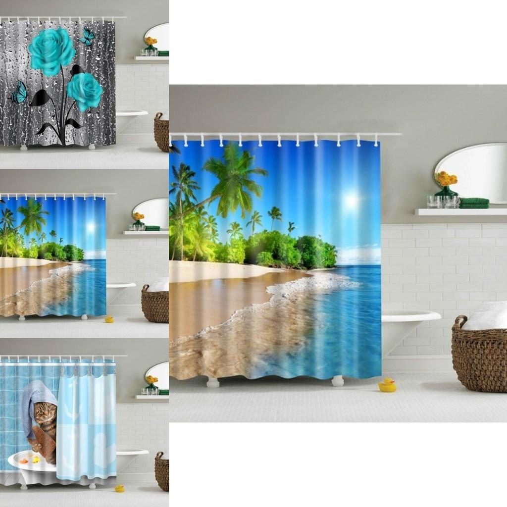 Stunning Waterproof Shower Curtain With Hooks Perfect Bathroom Decoration