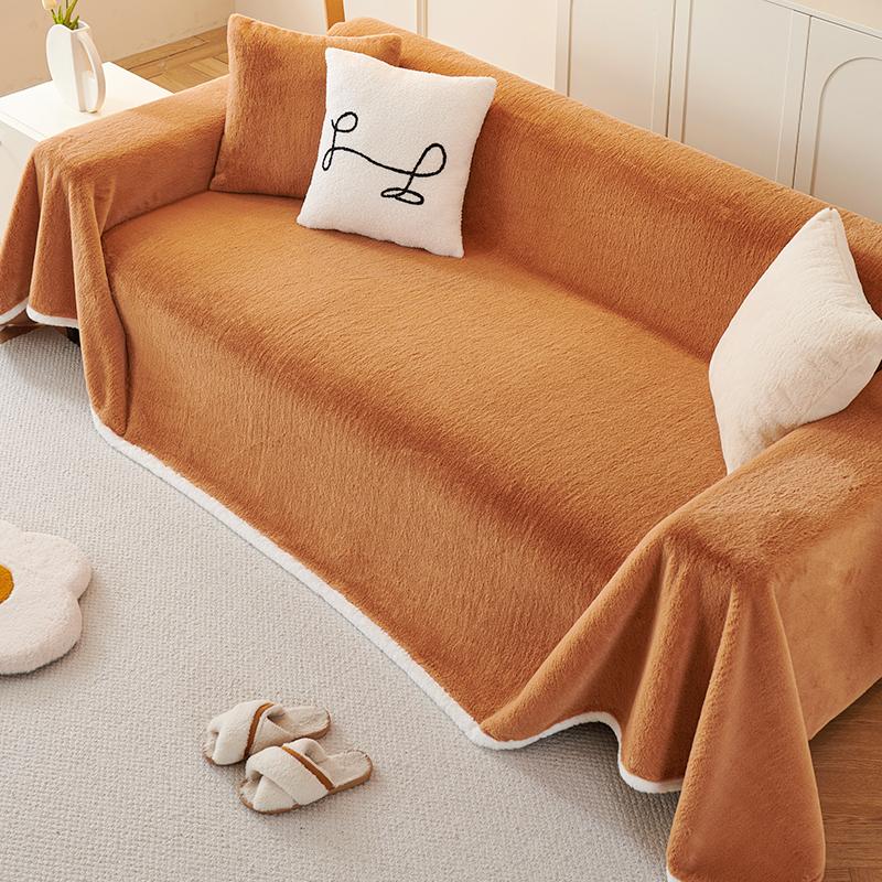 Plush Sofa Towel Autumn and Winter Non-Slip Seat Cushions Simple Modern Leather Sofa Cover Full Cover Cloth