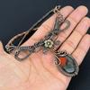Bloodstone Necklace, 999 Copper Wire Wrapped Jewelry, Gemstone Jewelry Adjustable Chain Necklace, Handmade Wedding Gift Jewelry