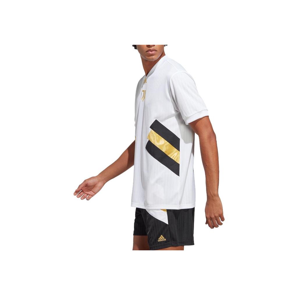 adidas Juventus Piłka Nożna Sportowa Codzienna Kultura Koszulka z Krótkim Rękawem Męskie Góry Biała HS9807