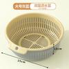 Vegetable Basin Plastic Double-Layer Drain Basket Leaky Basin Rice Vegetable Blue Vegetable Basin Household Kitchen Fruit Plate