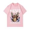 Men's 100% Cotton Crew Neck Short Sleeve T-Shirt, Funny Moses Tablet Cloud Data Print Casual Graphic Tee, Comfortable Breathable Summer Tops for Daily