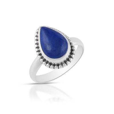 Lapis Lazuli Ring, Statement Ring, Handmade Ring, Pear Ring, Wedding Gift, Boho Ring, Stackable Ring, Gemstone Ring