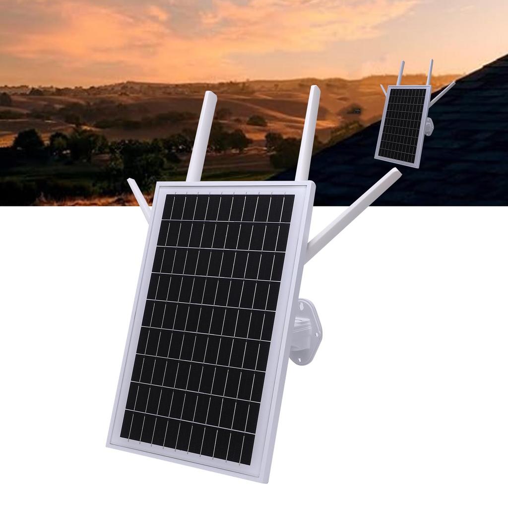 Solar Powered 4G LTE Modem Router IP66 Water Proof Wireless Outdoor WiFi Router with 15W Solar Panel for RV Security Camera
