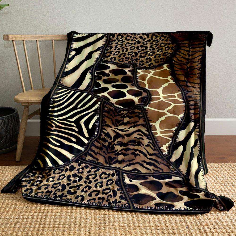 

Safari Animal Print Blanket bedroom Blanket for Livingroom Couch lunch break Soft throw for Friend s festival Gift 80cm x 120cm