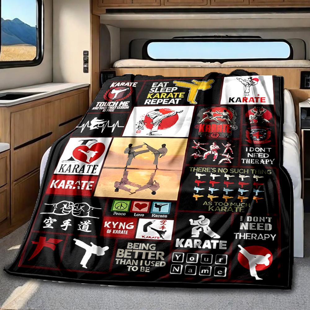 Karate Motivation And Discipline Artwork Collection Blanketcustomizable With Your Namecomfortable And Stylish Perfect For Travel Beds Chairs Offices