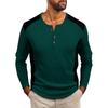 Men's Double Color High Collar Button Long Sleeve Shirt Casual Autumn/Winter Top