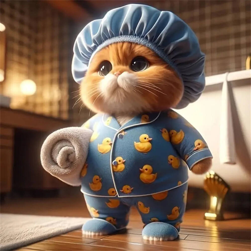 Diamond Art Painting Cat Animal Pet Full Round Diamond Mosaic Handmade Arts and Crafts Home Decoration