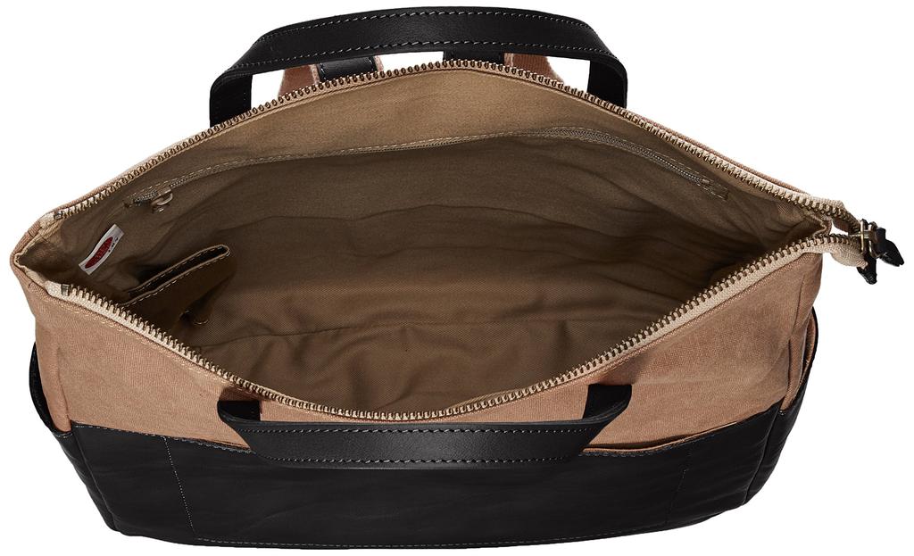 Laissez-Faire 2-Way Canvas & Leather Bag, Cross Canvas and Cowhide Leather, 01.BK