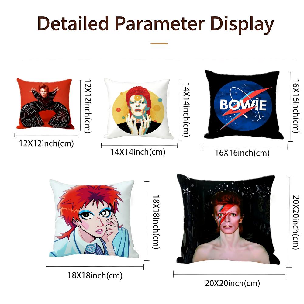 Singer - David Bowie Cushion Cover Cushion Cover Set 4Pcs 50X50 45X45 40X40 Pillowcase Decorative Sofa Home Decor