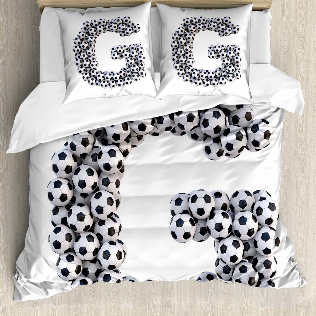 Zestaw pościeli piłkarskiej 3D Sportowa poszwa na kołdrę Poszewka na poduszkę 2 lub 3 sztuki AU140 * 210 Dekoracja pokoju chłopięcego