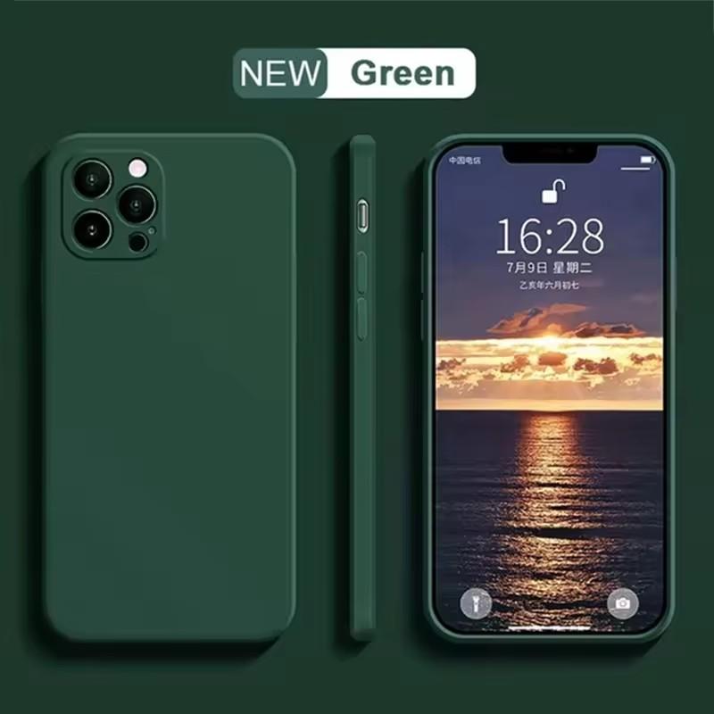 Luxury Original Silicone Phone Case For iPhone 16 15 14 13 12 Pro Max 16Plus Phone Cases Collision Protect Shockproof Soft Cover