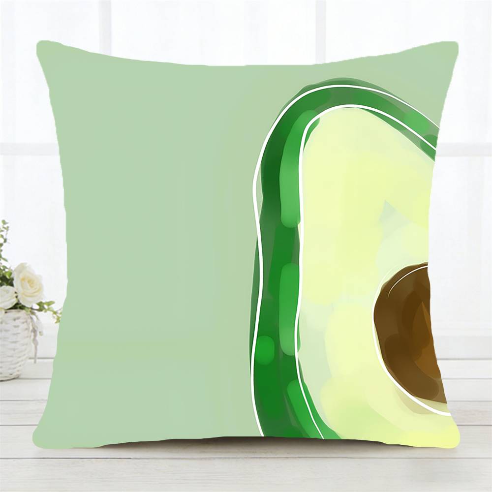 A Green Avocado Pillow Case Fashion Square Pillowcase Bedroom Sofa Room Ins Decoration Leisure