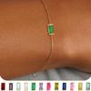 Quadratischer Zirkon Goldplattiertes Armband Stapelbares Minimalistisches Armband Trendiges Geburtsstein-Armband Täglich