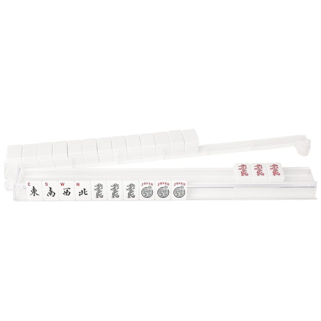 Porte-Tuiles & Pousseurs Mah Jongg Tout-en-Un Combinaison Porte-Tuiles et Pousseurs Mahjong en Acrylique Transparent Porte-Tuiles Mahjong Américain Moderne