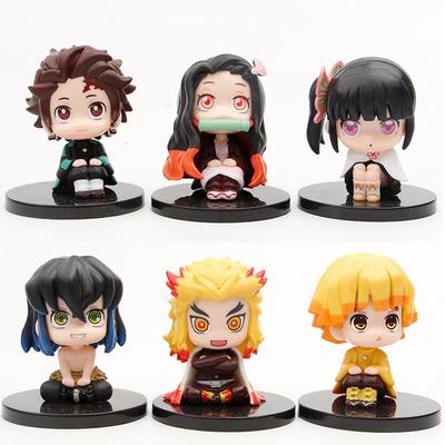 Demon Slayer Anime Character Q Version Sitting Stove Door Charcoal Jiro You Bean Mini Handmade PVC Model Birthday Christmas Gift