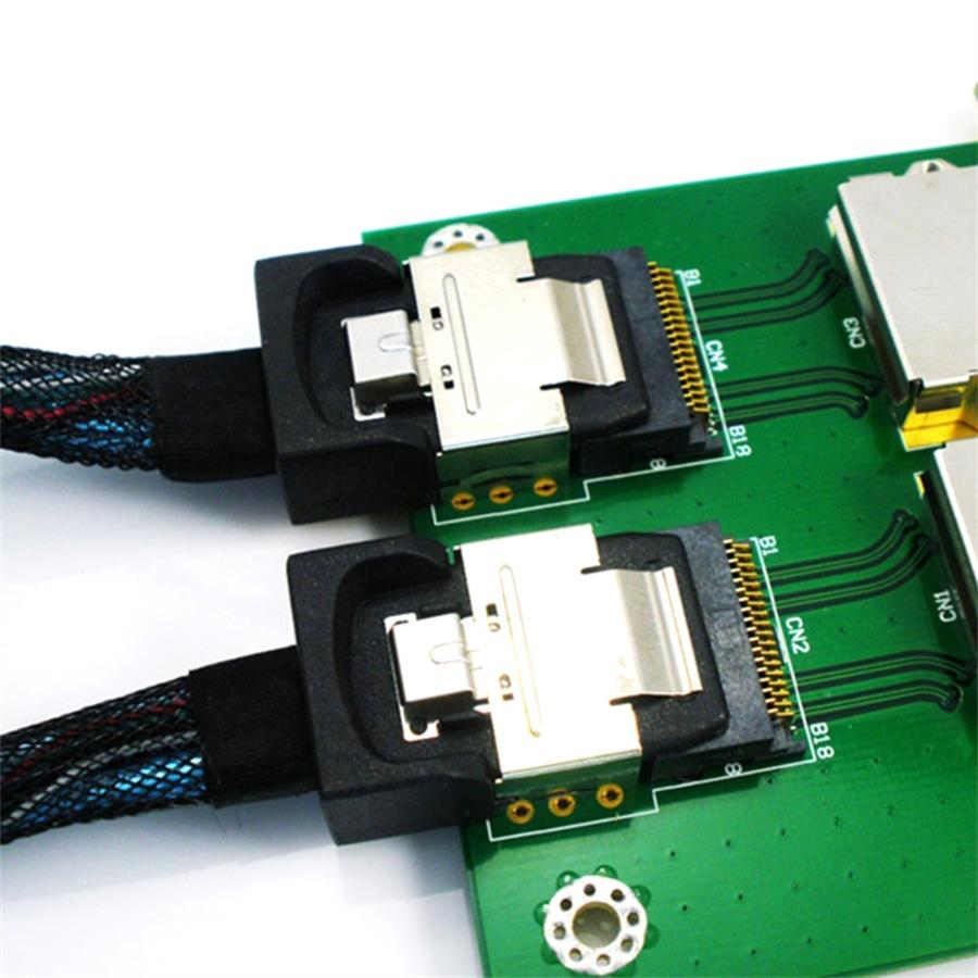 1x Mini SAS26p SAS-SFF-8087 To SFF-8088 Adapter Board In PCI Bracket SAS36P-26P