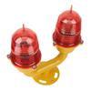 Marine Beacon Light Marine LED Strobe Light Double Head Emergency Warning Beacon Lights Red