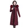 Women's Korean-Style Mid-Length Slimming Plus Size Fur Collar Cotton Jacket