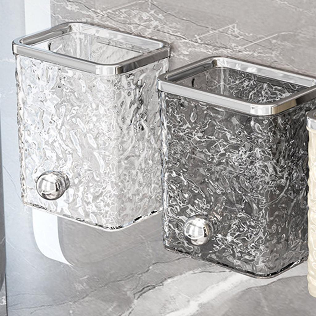 Stylish Glaciers Hanging Organizer for Toothbrush and Toothpaste Space Saving Box Self Adhesive Razors Storage Rack