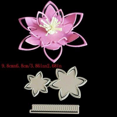 3d Flor de Lótus Pétala Corte Dies Metal Stencil DIY Scrapbooking Álbum Cartão Embossing Artesanato Arte Planta Artesanato