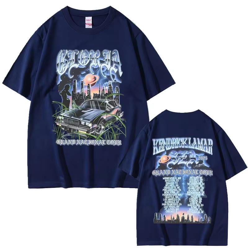 Rapper Kendrick Lamar SZA Grand National Tour Tshirt Men Women Hip Hop Fashion Pop Music T Shirts Unisex pure Cotton Top