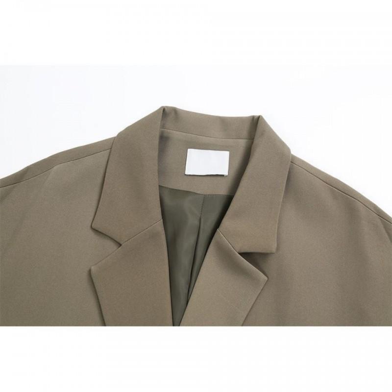 Blazer Oversized Feminino 2026 Corte Solto Tamanho Plus Jaqueta de Terno Chic para Escritório Senhoras Curvilíneas