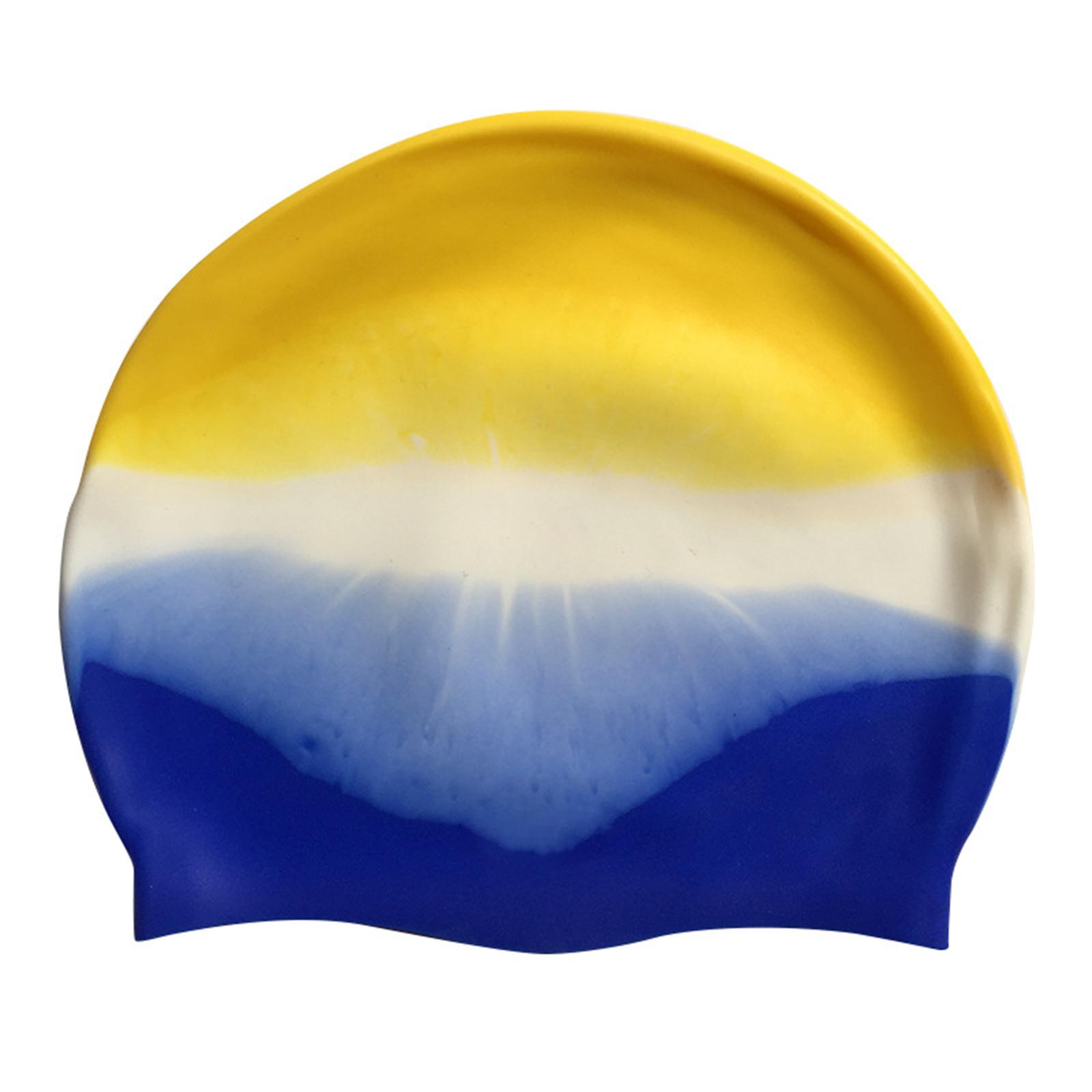 

Silicone Swim Caps for Women Men Waterproof Soft Bathing Cap Swimming Hat Easy to Put On and Off for Long Short Hair E