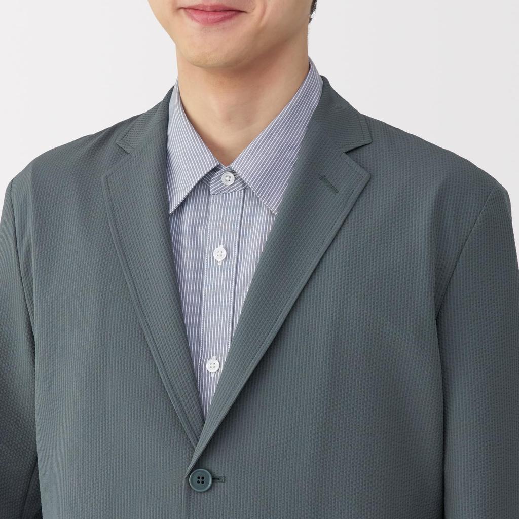 MUJI Breathable Stretch Soccer Medium Size AD0WNA5S Men's Jacket, Gray, M,