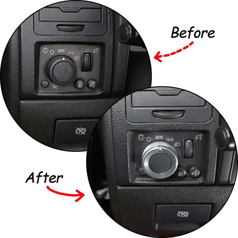For Hummer H3 2005-2009 Aluminum Alloy Silver/Red Car Modeling Center Control Knob Ring Trim Cover Car Interior Accessories