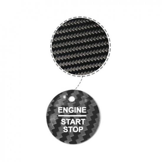 1x Real Carbon Fiber Car Interior Start Button Cover For Ford Focus Mondeo