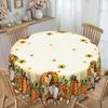 Autumn-Themed Cartoon Tablecloth, Pumpkin Elf And Sunflower Pattern, Warm Table Cloth With Tableware
