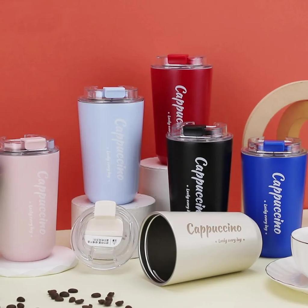 14oz Stainless Steel Insulated Cup Double-Layer Vacuum Direct Drinking Coffee Cup Creative Car Portable Water Cup Water Bottle YLE432