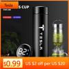 Aufkleber Tesla Auto Tragbar Auto Intelligente Thermoskanne Temperaturanzeige Tasse Für Tesla Model 3 Model X S 2016-2020 Aufkleber TM3