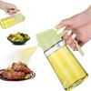 16oz/470ML Glasölspender mit automatischem Klappdeckel 2in1 Küchenflasche, Kochsprüher, Auslaufsicheres Design, Ölsprühflasche
