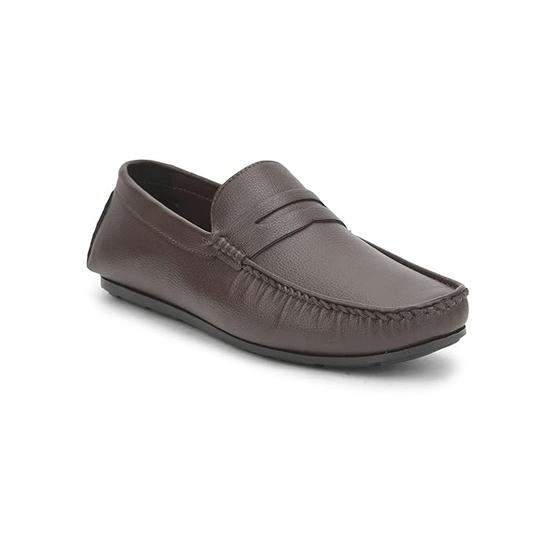 Liberty Fortune AVN-62E Men’s Non Lacing Formal Loafers - Black, Brown - Synthetic Leather Slip-on with Cushioned Footbed - Stylish Office Footwear